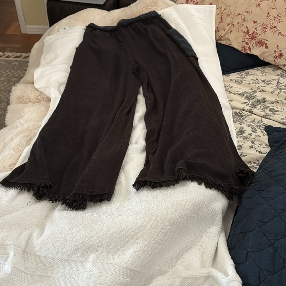 Free People Movement great gauzy like wide leg palazzo pants w/ big pockets - Picture 8 of 16